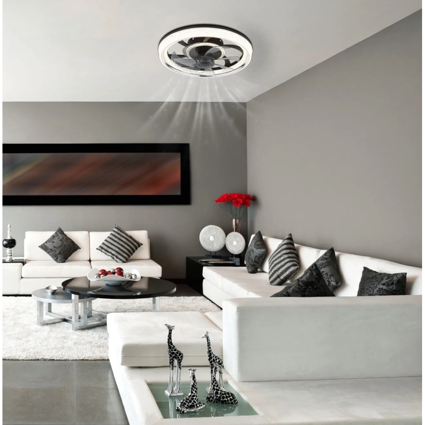 Globo - LED Stmívatelný stropní ventilátor LED/30W/230V 2700-6000K + dálkové ovládání