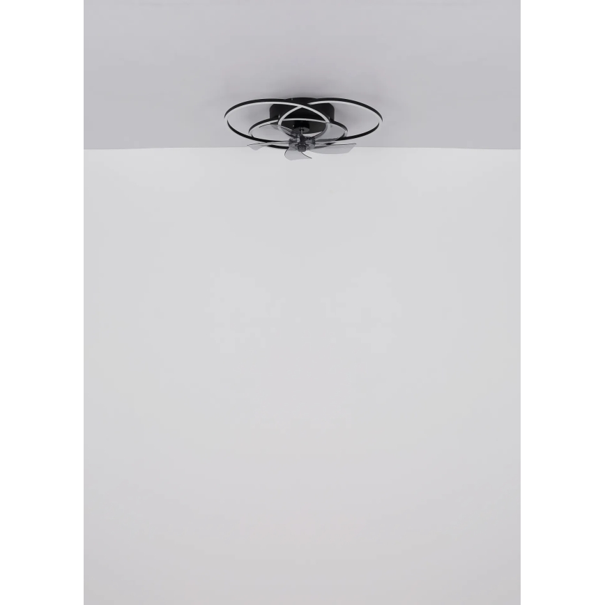 Globo - LED Stmívatelný stropní ventilátor LED/40W/230V 3000-6500K černá + dálkové ovládání