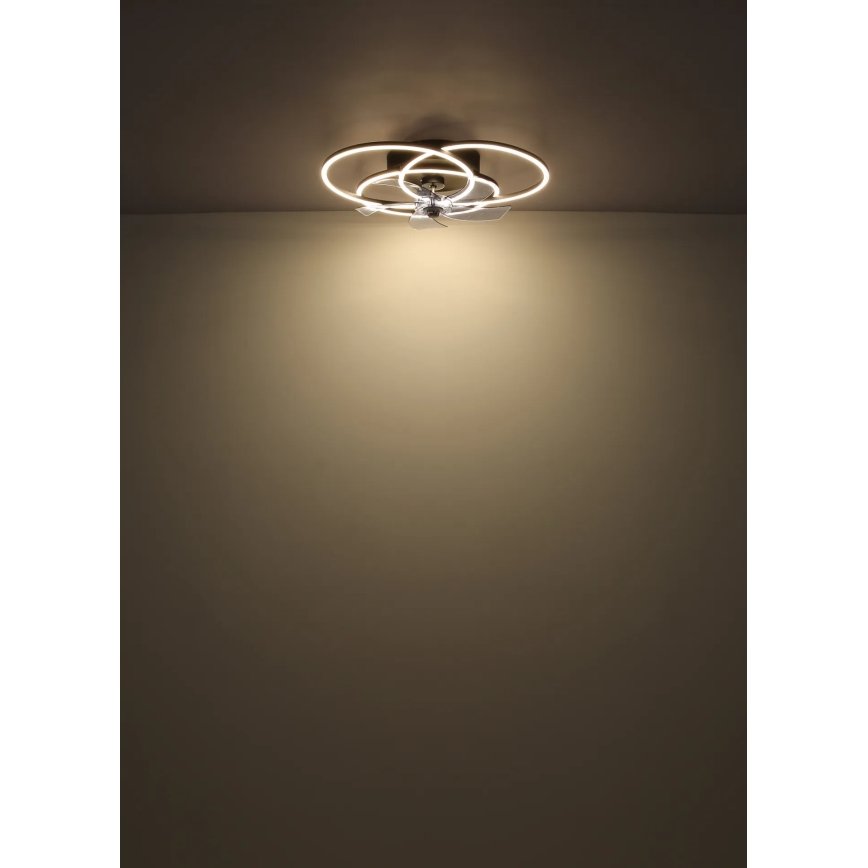 Globo - LED Stmívatelný stropní ventilátor LED/40W/230V 3000-6500K černá + dálkové ovládání