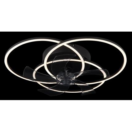 Globo - LED Stmívatelný stropní ventilátor LED/40W/230V 3000-6500K černá + dálkové ovládání