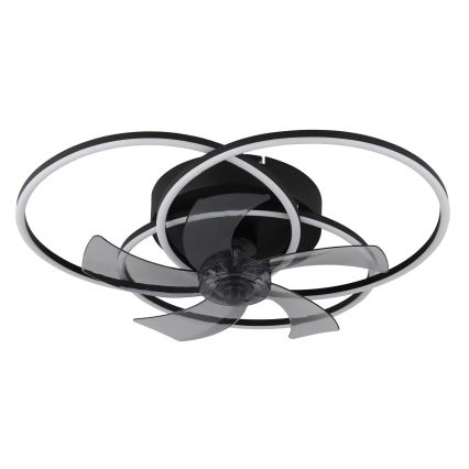 Globo - LED Stmívatelný stropní ventilátor LED/40W/230V 3000-6500K černá + dálkové ovládání