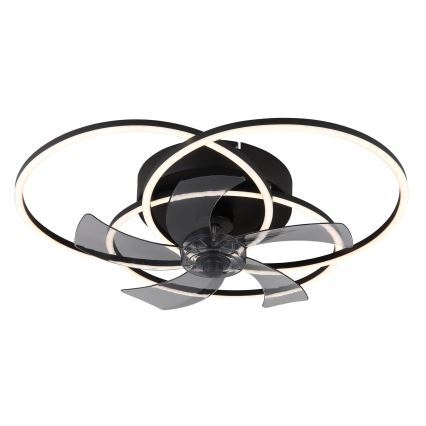 Globo - LED Stmívatelný stropní ventilátor LED/40W/230V 3000-6500K černá + dálkové ovládání