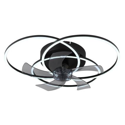 Globo - LED Stmívatelný stropní ventilátor LED/40W/230V 3000-6500K černá + dálkové ovládání