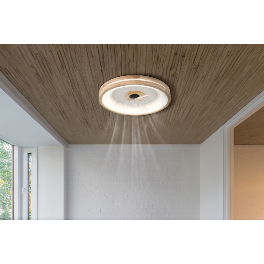 Globo - LED Stmívatelné stropní svítidlo s ventilátorem LED/30W/230V 2700-6500K hnědá + dálkové ovládání