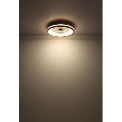 Globo - LED Stmívatelné stropní svítidlo s ventilátorem LED/30W/230V 2700-6500K hnědá + dálkové ovládání