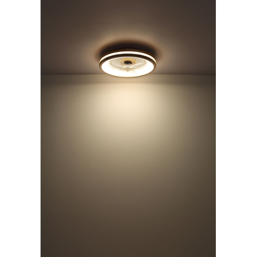 Globo - LED Stmívatelné stropní svítidlo s ventilátorem LED/30W/230V 2700-6500K hnědá + dálkové ovládání