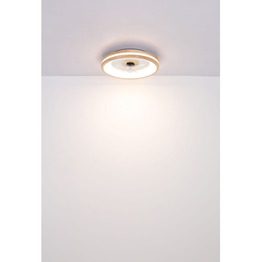 Globo - LED Stmívatelné stropní svítidlo s ventilátorem LED/30W/230V 2700-6500K hnědá + dálkové ovládání