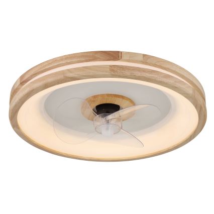 Globo - LED Stmívatelné stropní svítidlo s ventilátorem LED/30W/230V 2700-6500K hnědá + dálkové ovládání