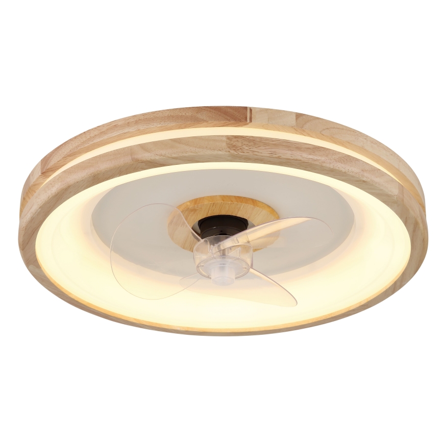 Globo - LED Stmívatelné stropní svítidlo s ventilátorem LED/30W/230V 2700-6500K hnědá + dálkové ovládání