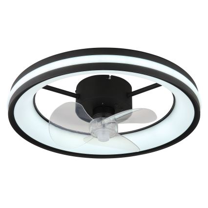 Globo - LED Stmívatelné stropní svítidlo s ventilátorem LED/30W/230V 2700-6500K černá + dálkové ovládání