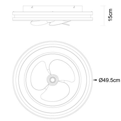 Globo - LED Stmívatelné stropní svítidlo s ventilátorem LED/30W/230V 2700-6500K černá + dálkové ovládání