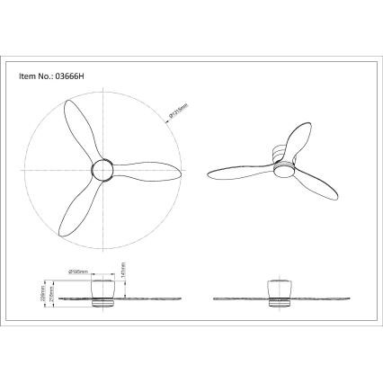 Globo - LED Stmívatelný stropní ventilátor LED/20W/230V 3000-6500K + dálkové ovládání