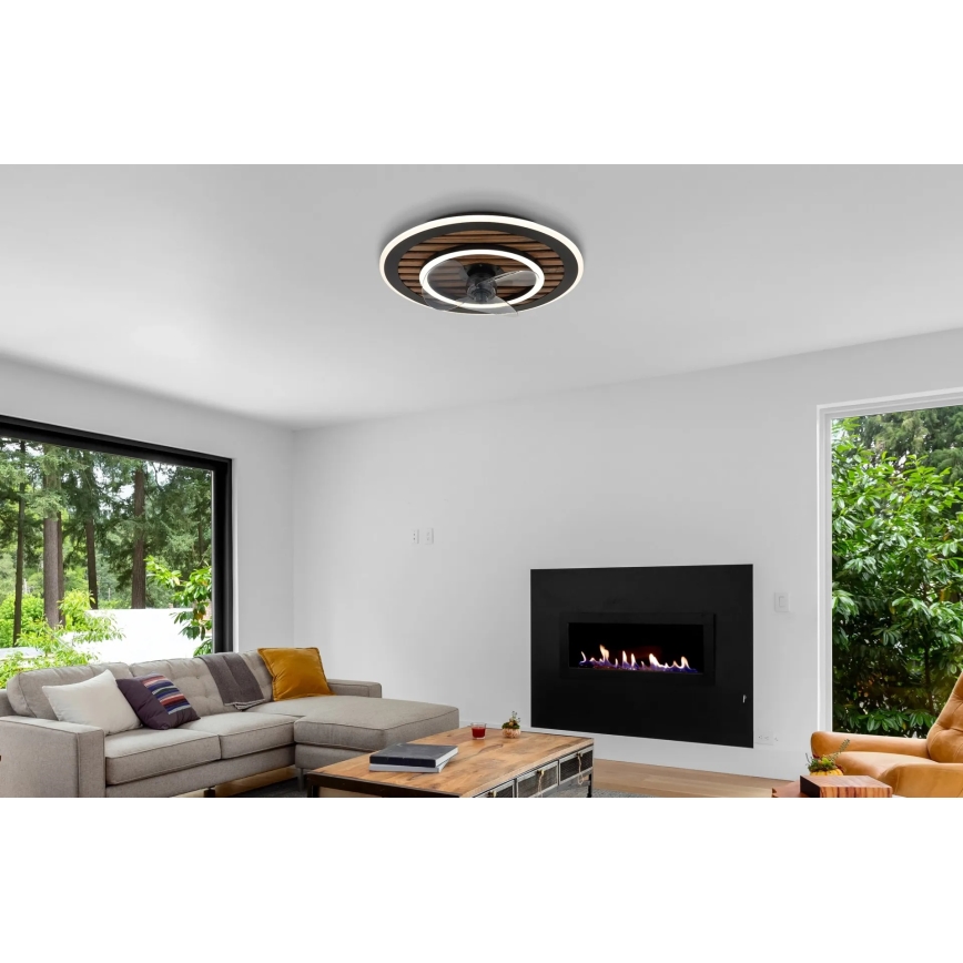 Globo - LED Stmívatelný stropní ventilátor LED/36W/230V 2700-6000K černá + dálkové ovládání