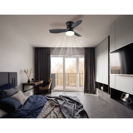 Globo - Stmívatelný stropní ventilátor LED/15W/230V 2700-6500K černá + dálkové ovládání