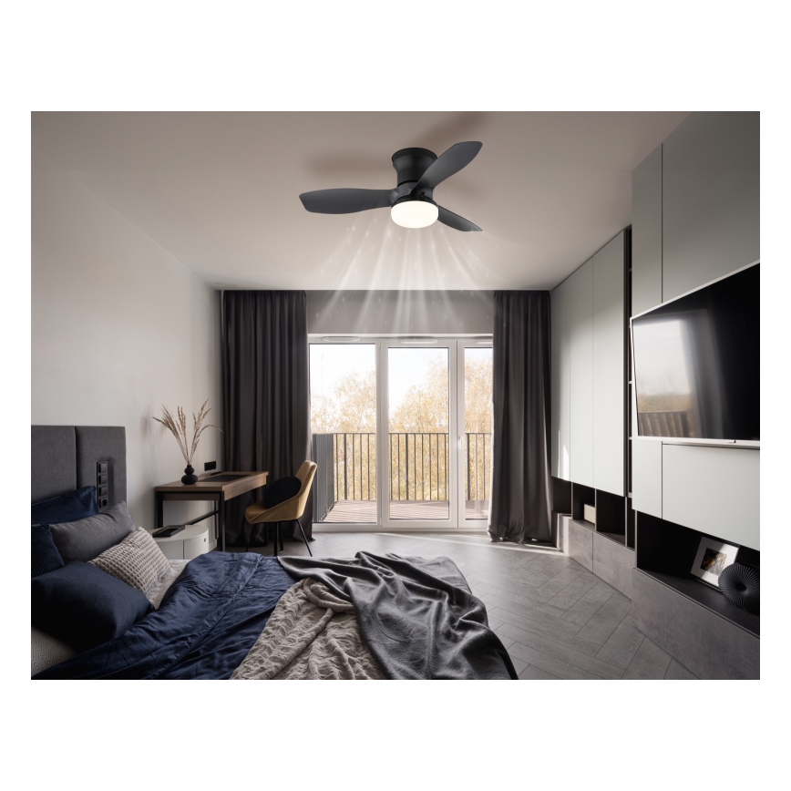 Globo - Stmívatelný stropní ventilátor LED/15W/230V 2700-6500K černá + dálkové ovládání