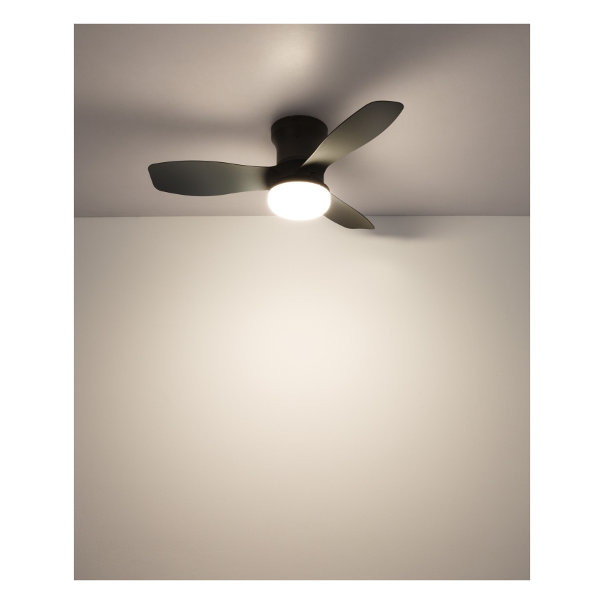 Globo - Stmívatelný stropní ventilátor LED/15W/230V 2700-6500K černá + dálkové ovládání