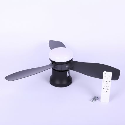 Globo - Stmívatelný stropní ventilátor LED/15W/230V 2700-6500K černá + dálkové ovládání