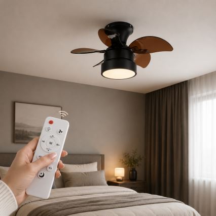 Globo - LED Stmívatelný stropní ventilátor LED/22W/230V 3000/4500/6000K hnědá + dálkové ovládání