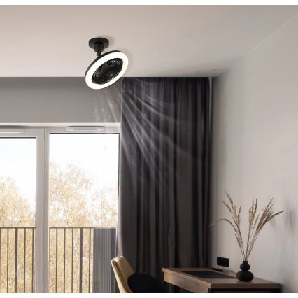 Globo - LED Stmívatelný stropní ventilátor LED/20W/230V 3000-6500K černá + dálkové ovládání