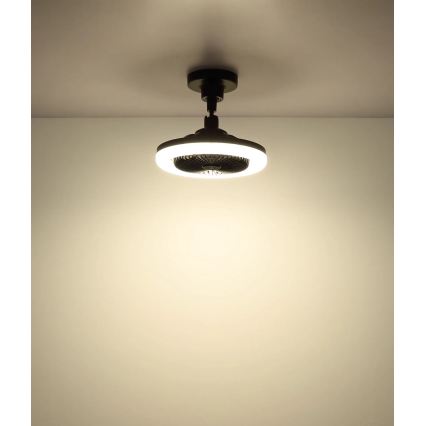 Globo - LED Stmívatelný stropní ventilátor LED/20W/230V 3000-6500K černá + dálkové ovládání