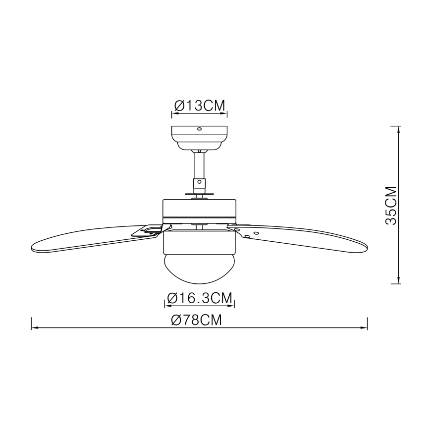 Globo - Stropní ventilátor 1xE14/60W/230V
