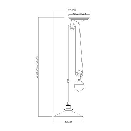 Globo - Lustr na lanku 1xE27/60W/230V