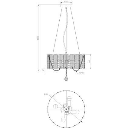 Globo 15091H - Křišťálový lustr na lanku WALLA 4xE14/40W/230V