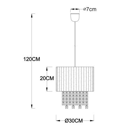 GLOBO 15098 - Závěsné svítidlo PYRA 1xE27/60W/230V