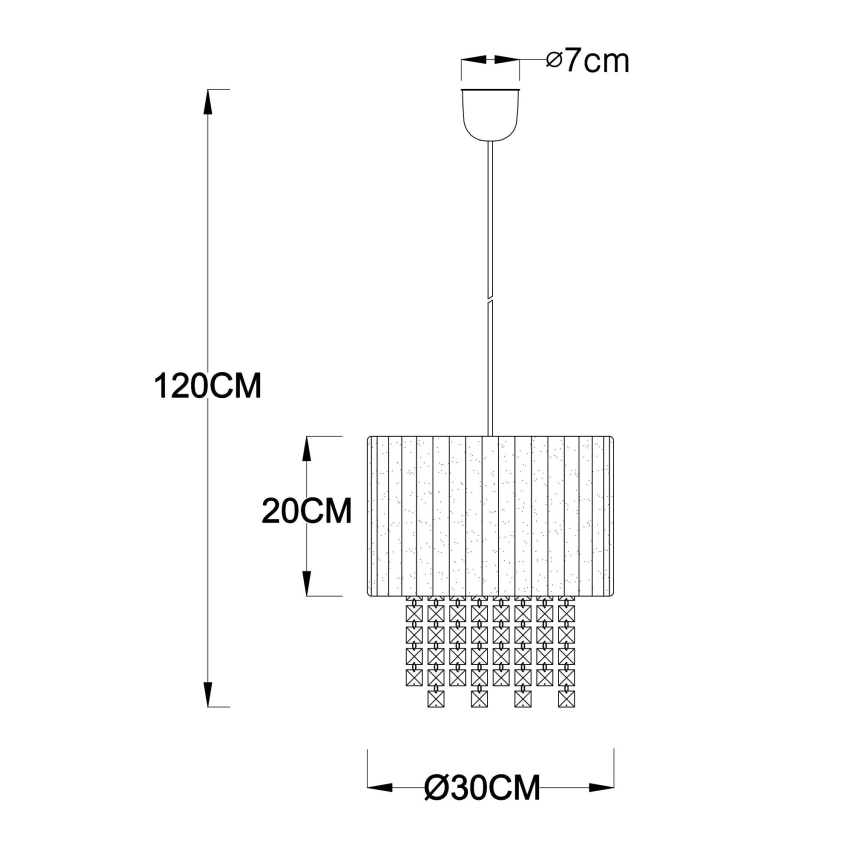 GLOBO 15098 - Závěsné svítidlo PYRA 1xE27/60W/230V