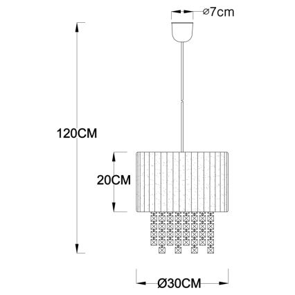 Globo 15099 - Lustr na lanku PYRA 1xE27/60W/230V