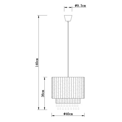 Globo 15099N - Lustr na lanku PYRA 1xE27/60W/230V