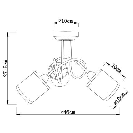 Globo 15185-3D - Přisazený lustr PACO 3xE14/25W/230V