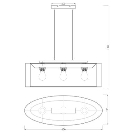Globo - Lustr na lanku 3xE27/60W/230V