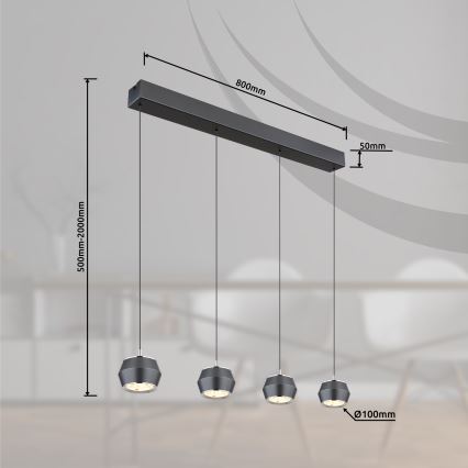 Globo - LED Lustr na lanku 4xLED/6W/230V