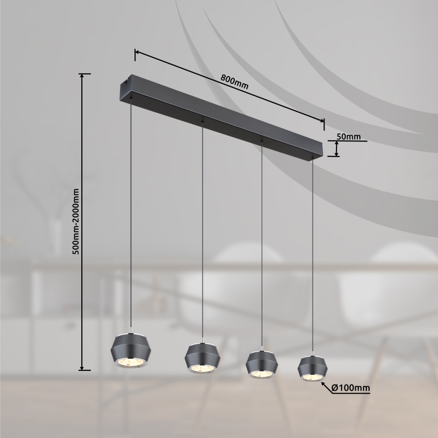 Globo - LED Lustr na lanku 4xLED/6W/230V