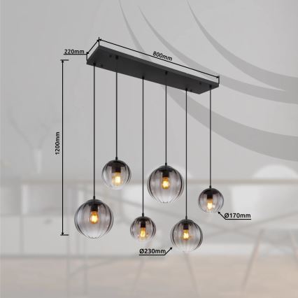 Globo - Lustr na lanku 6xE27/60W/230V
