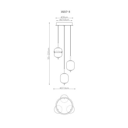 Globo - LED Lustr na lanku LED/20W/230V