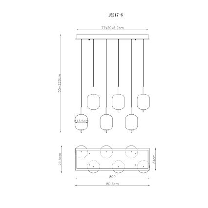 Globo - LED Lustr na lanku 6xLED/6,7W/230V