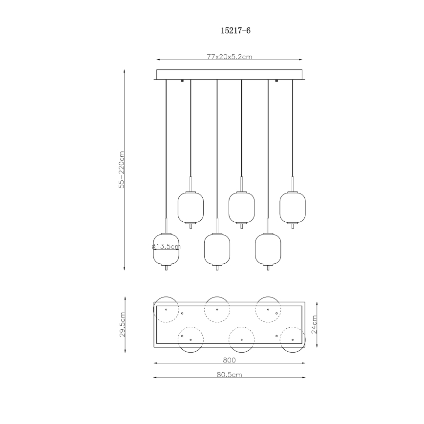 Globo - LED Lustr na lanku 6xLED/6,7W/230V