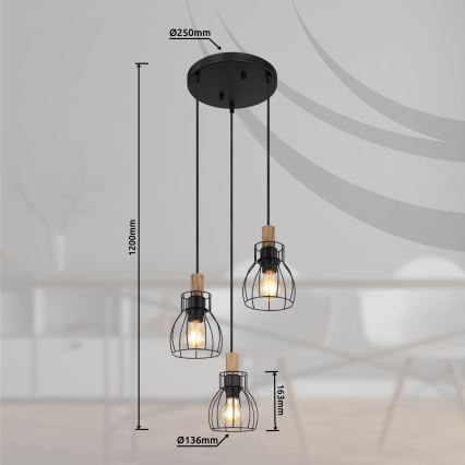 Globo - Lustr na lanku 3xE27/40W/230V