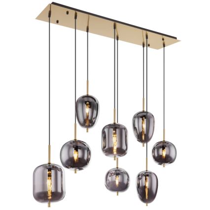 Globo - Lustr na lanku 8xE14/40W/230V kouřová