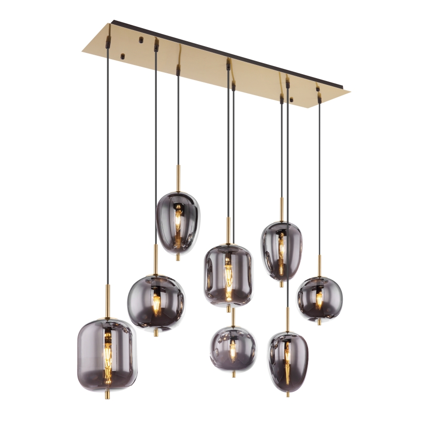Globo - Lustr na lanku 8xE14/40W/230V kouřová