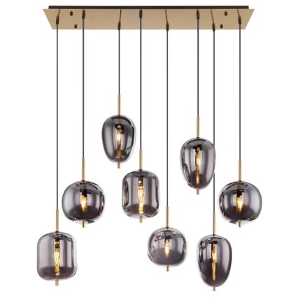 Globo - Lustr na lanku 8xE14/40W/230V kouřová