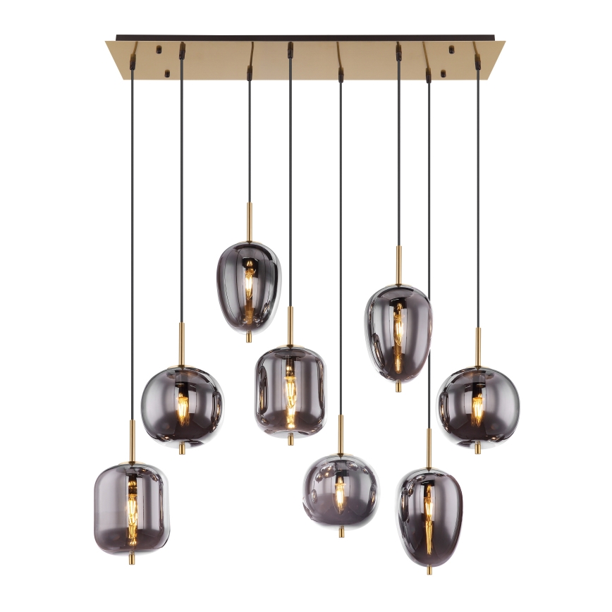 Globo - Lustr na lanku 8xE14/40W/230V kouřová