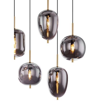 Globo - Lustr na lanku 8xE14/40W/230V kouřová