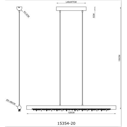 Globo 15354-20 - LED Stmívatelný lustr na lanku FELICITAS LED/25W/230V béžová