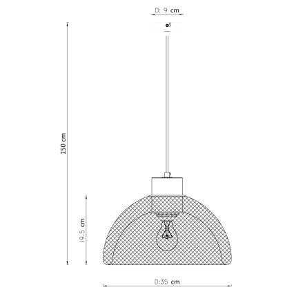 Globo 15393 - Lustr na lanku VITIANO 1xE27/60W/230V