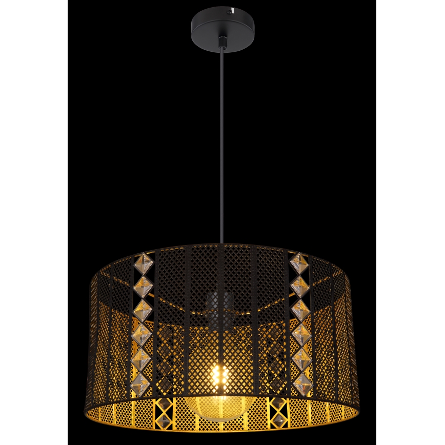Globo - Lustr na lanku 1xE27/60W/230V zlatá/černá