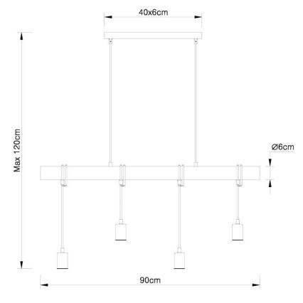 Globo 15459-4H - Lustr na lanku LEO 4xE27/60W/230V