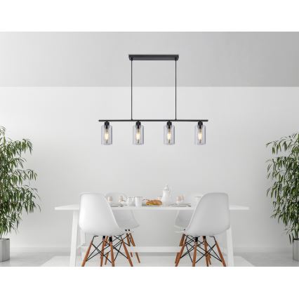 Globo - Lustr na lanku 4xE27/60W/230V černá